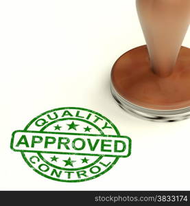 Quality Control Approved Stamp Shows Excellent Products. Quality Control Approved Stamp Shows Excellent Product