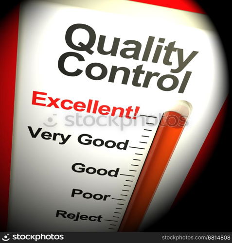 Quality Control Excellent Monitor Showing Satisfaction And Perfection. Quality Control Excellent Monitor Thermometer Showing Satisfaction 3d Rendering