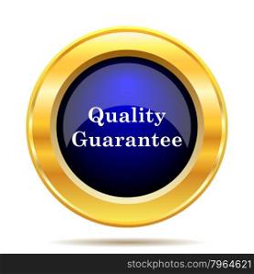 Quality guarantee icon. Internet button on white background.