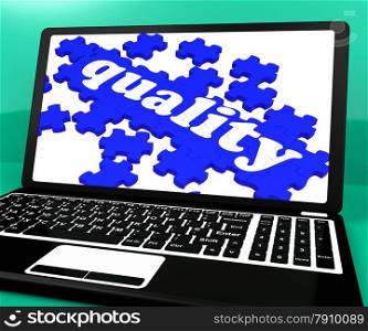 Quality Puzzle On Notebook Shows Website&rsquo;s Excellence And Online Services Warranty