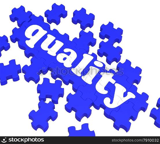 Quality Puzzle Showing Excellence And Premium Products Or Services