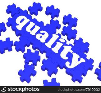 Quality Puzzle Showing Excellence And Premium Products Or Services