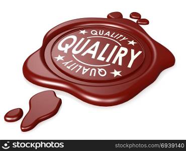 Quality red wax seal isolated. 3D rendering