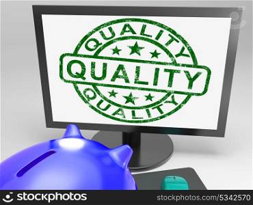 Quality Stamp Showing Quality Approval Satisfied And Certified