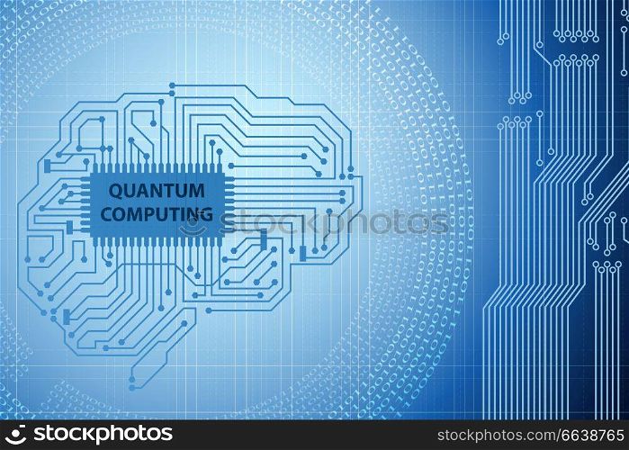 Quantum computing as modern technology concept. The quantum computing as modern technology concept