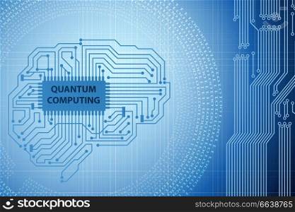 Quantum computing as modern technology concept. The quantum computing as modern technology concept
