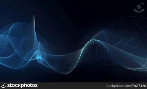 Quantum entanglement, scientific technology abstract concept. Dark background. Header banner mockup with copy space. AI generated.. Quantum entanglement, scientific technology abstract concept. AI generated.