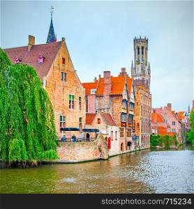 Quay of the Rosary (Rozenhoedkaai) in Bruges, Belgium