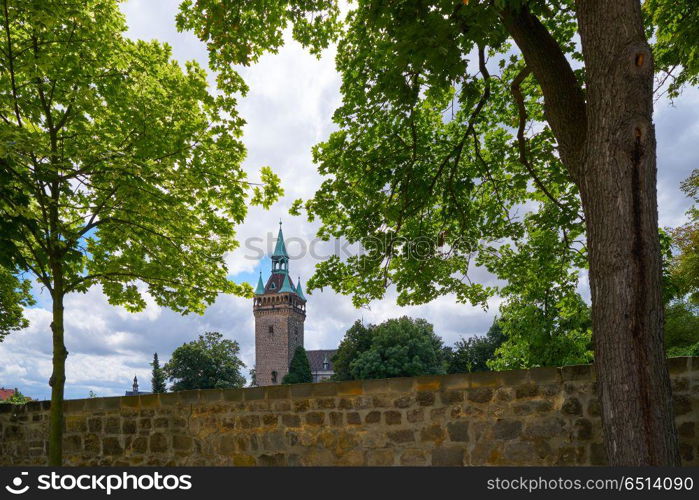 Quedlinburg tower in Harz of Saxony Germany. Quedlinburg tower in Harz of Saxony Anhalt Germany