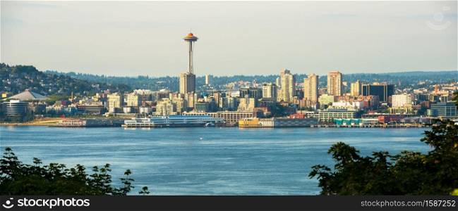 Queen Anne district skyline in Seattle, Washington State, USA