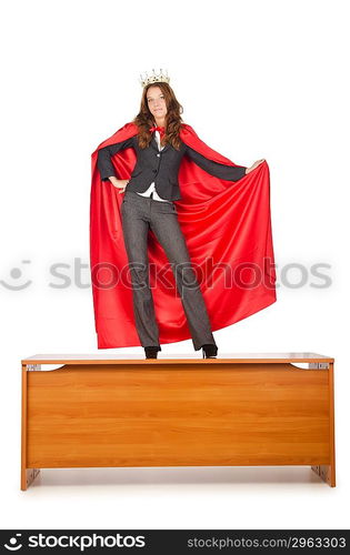 Queen businessman standing on the desk