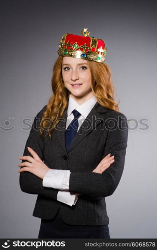 Queen businesswoman in funny concept