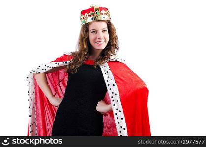Queen businesswoman isolated on the white