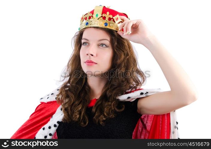 Queen businesswoman isolated on the white
