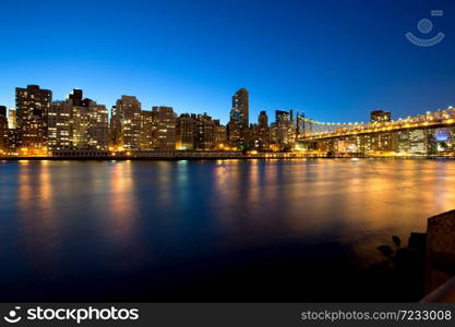 Queensboro Bridge over the East River and Upper East Side, Manhattan, New York City, NY, USA