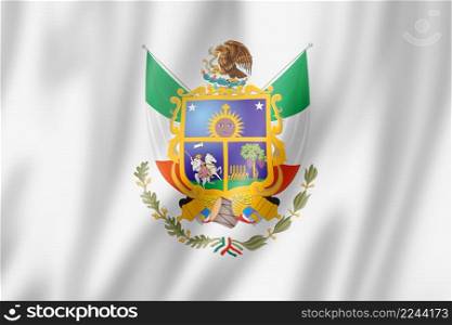Queretaro state flag, Mexico waving banner collection. 3D illustration. Queretaro state flag, Mexico