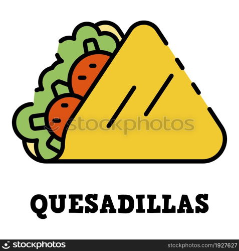 Quesadillas icon. Outline quesadillas vector icon color flat isolated. Quesadillas icon color outline vector