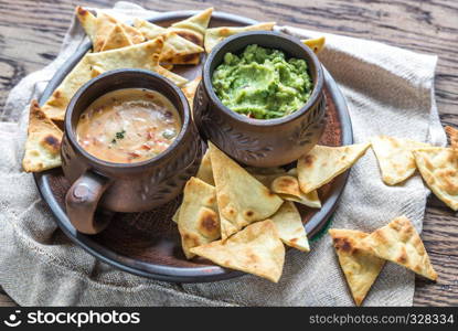 queso and guacamole