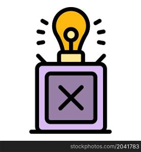 Quest lamp icon. Outline quest lamp vector icon color flat isolated. Quest lamp icon color outline vector