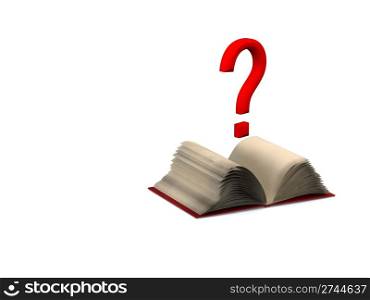 question above open book. 3d