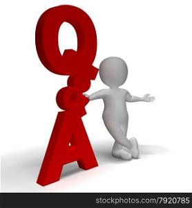 Question and Answer Q&amp;A Sign And 3d Character As Symbol For Support