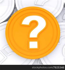 Question Mark Coin Meaning Wondering About Money