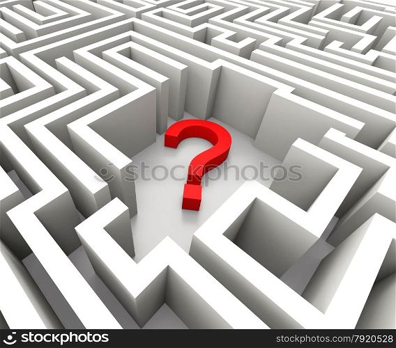 Question Mark In Maze Shows Confusion And Puzzled