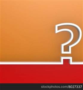Question mark on red and orange background image with hi-res rendered artwork that could be used for any graphic design.