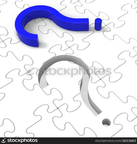 Question Mark Puzzle Shows Confusion And Uncertainty&#xA;