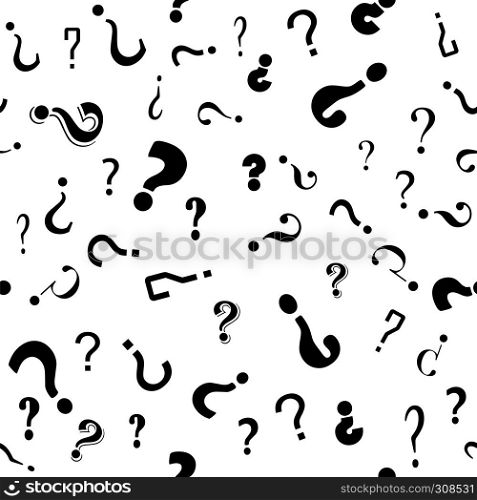 Question Mark Seamless Pattern on White Background. Simple Icon for Web Sites, Web Design, Mobile App, Info Graphics. Question Mark Seamless Pattern.