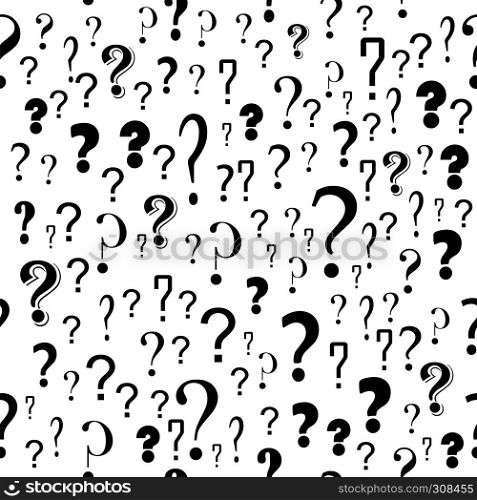 Question Mark Seamless Pattern on White Background. Simple icon for websites, web design, mobile app, info graphics. Question Mark Seamless Pattern on White Background.