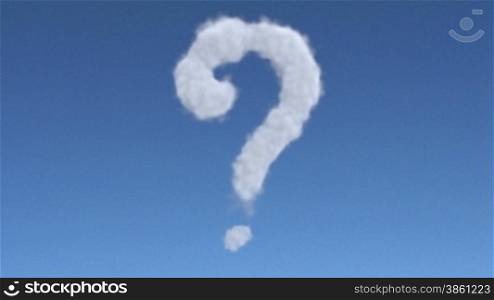 question mark symbol made of clouds