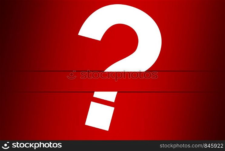 Question mark with red background, 3D rendering