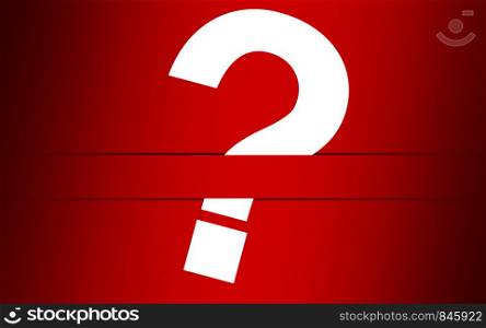 Question mark with red background, 3D rendering