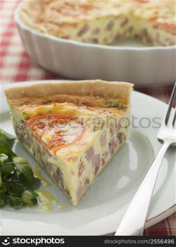 Quiche Lorraine with Watercress salad and Vinaigrette