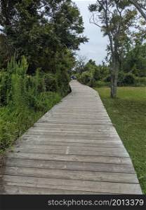 quiet boardwalk path to the beach