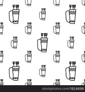Quiver Icon Seamless Pattern, Arrow, Bolt, Dart Holding Container Vector Art Illustration