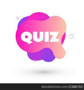 Quiz logo in liquid bubble style. Quiz brainy game word. Vector illustration. Quiz logo in liquid bubble style. Quiz brainy game word. Vector