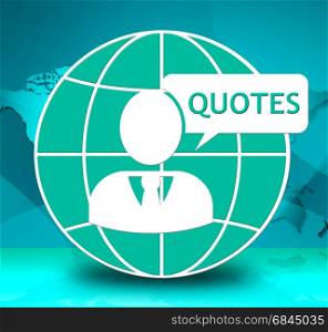 Quotes Icon Showing Inspiration Quotations 3d Illustration
