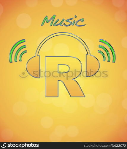 R, music logo.