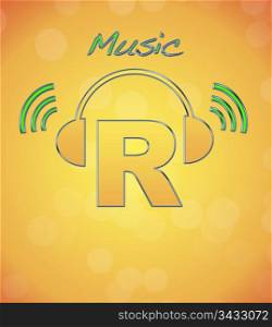 R, music logo.