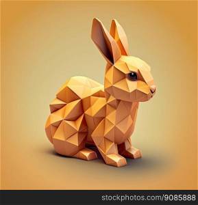 Rabbit animal. Abstract illustration minimalistic geometric. Generative AI