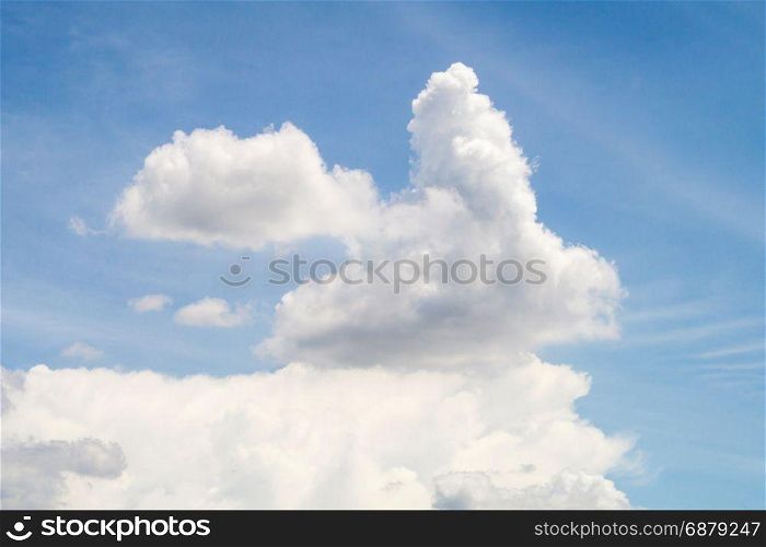 Rabbit cloud shape in the sky