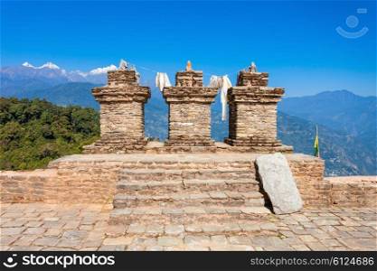 Rabdentse Ruins near Pelling, Sikkim state in India. Rabdentse was the second capital of the former kingdom of Sikkim.
