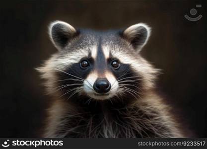 Raccoon animal baby. Forest mammal. Generate Ai. Raccoon animal baby. Generate Ai