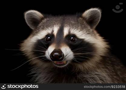 Raccoon animal. Cute mammal face. Generate Ai. Raccoon animal. Generate Ai
