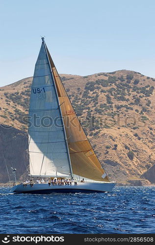 Racing Yacht During Race