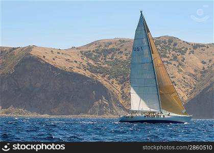 Racing Yacht During Race