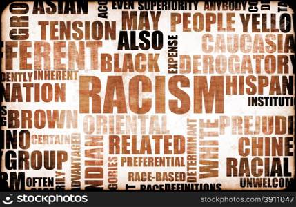 Racism. Racism and Discrimination as a Grunge Background