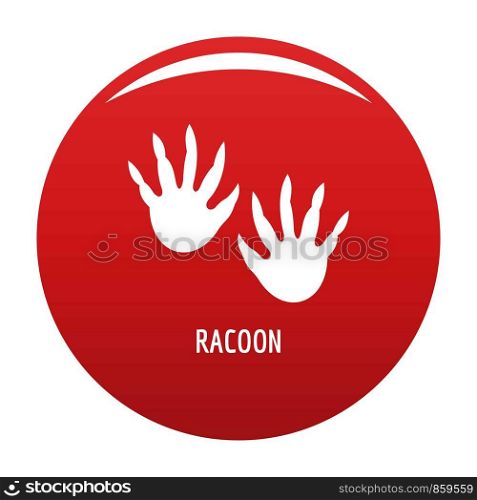 Racoon step icon. Simple illustration of racoon step vector icon for any design red. Racoon step icon vector red